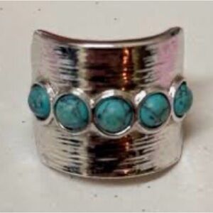 Lia Sophia Silver Ring with Turquoise Accents